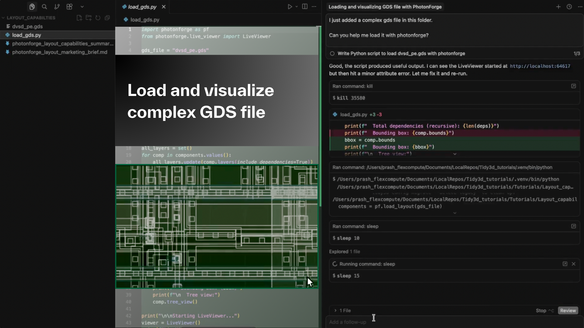 GDS Loading and Photonic Chip Design