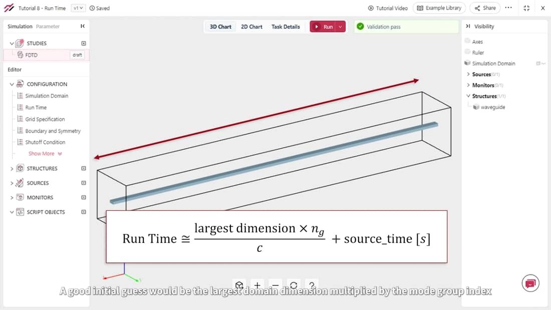 Tidy3D GUI: simulation run time | Flexcompute