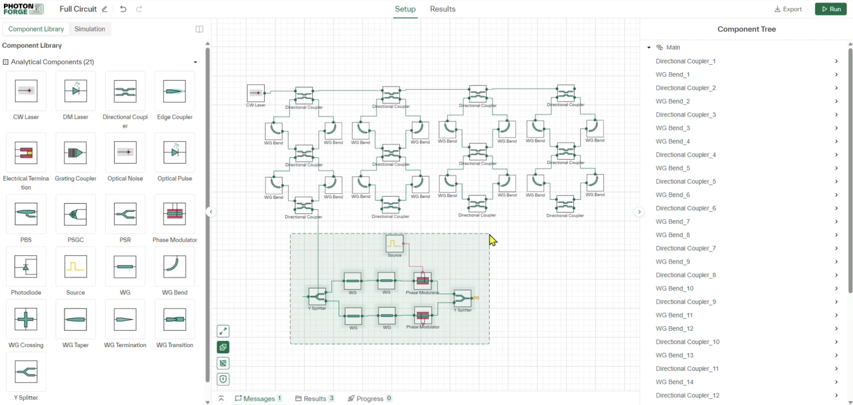 Full 4-Channel WDM Transmitter Simulation