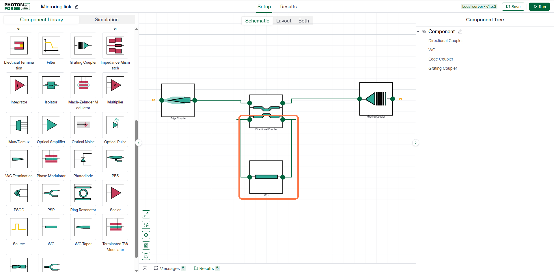Microring circuit with the feedback loop highlighted
