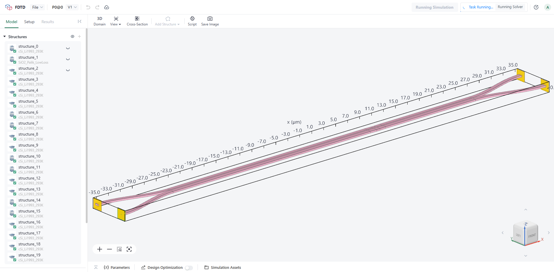 Automatically created Tidy3D FDTD simulation of the broadband coupler