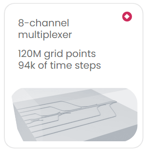 8-channel multiplexer; 120M grid points 98k of time steps
