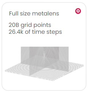 Full size metalens; 20B grid points 26.4k of time steps