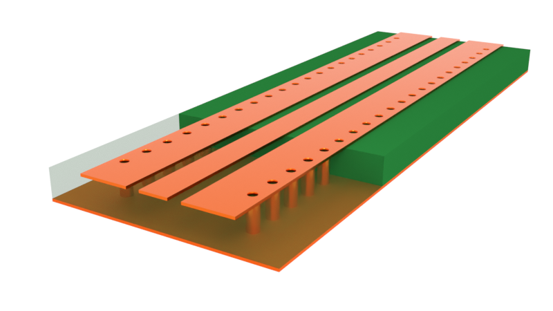 Grounded co-planar waveguide with via fence