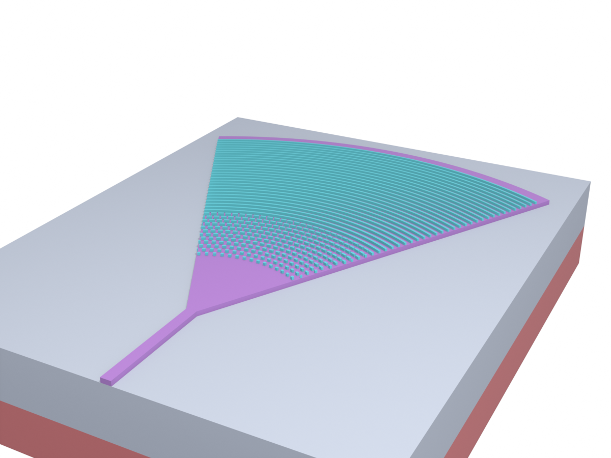 Self-focusing metamaterial grating coupler